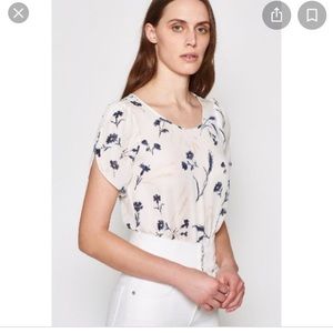 joie tulip sleeve floral wira silk shirt